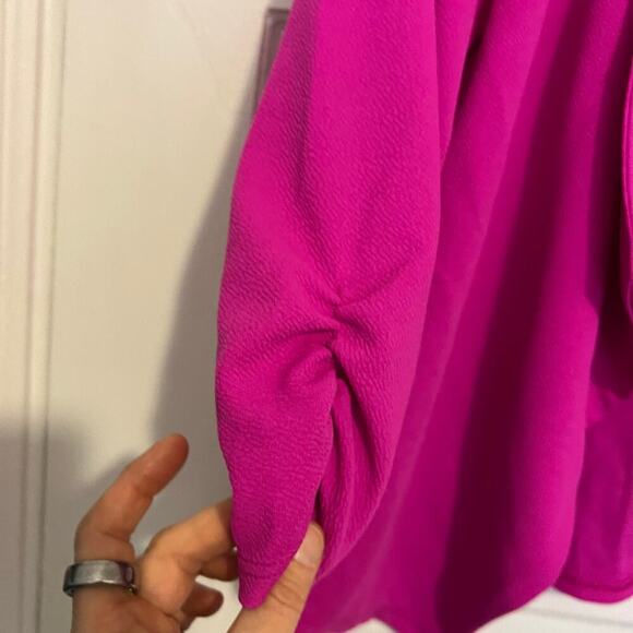 MOA Collection bright pink open front blazer S - Picture 2 of 8